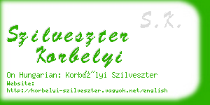 szilveszter korbelyi business card